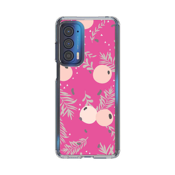 Berries Floral Pattern Pink Background Motorola Edge (2021) Case