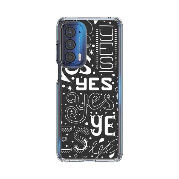 Bold Playful Typography Yes Pattern Motorola Edge (2021) Case