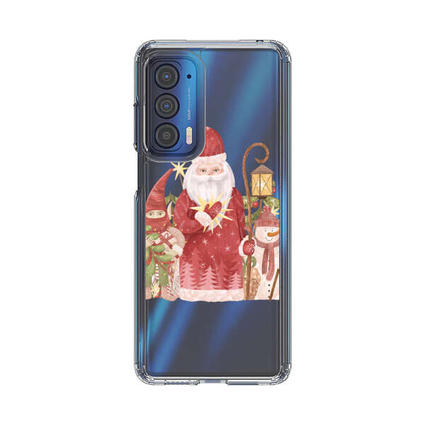 Christmas Santa Elf Snowman Festive Illustration Motorola Edge (2021) Case