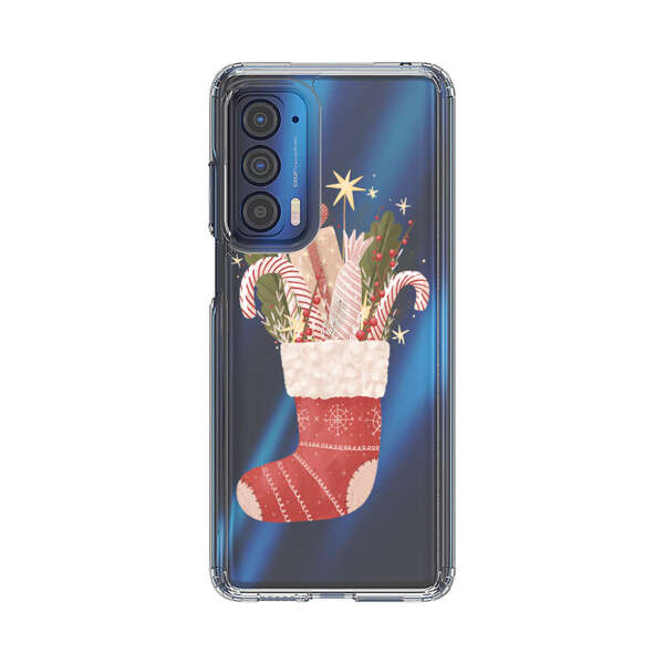 Christmas Stocking with Gifts and Candy Canes Motorola Edge (2021) Case