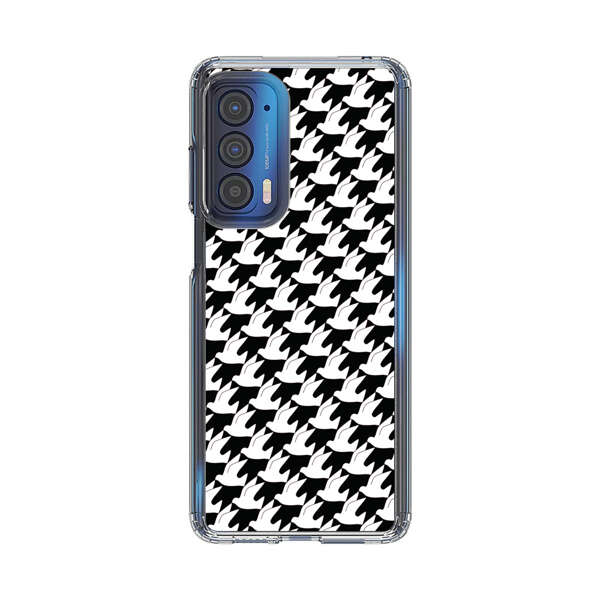 Classic Black and White Houndstooth Pattern Motorola Edge (2021) Case