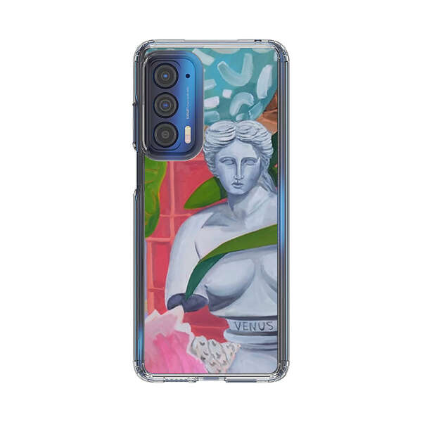 Classical Venus Bust with Green Leaves and Vibrant Vases Motorola Edge (2021) Case