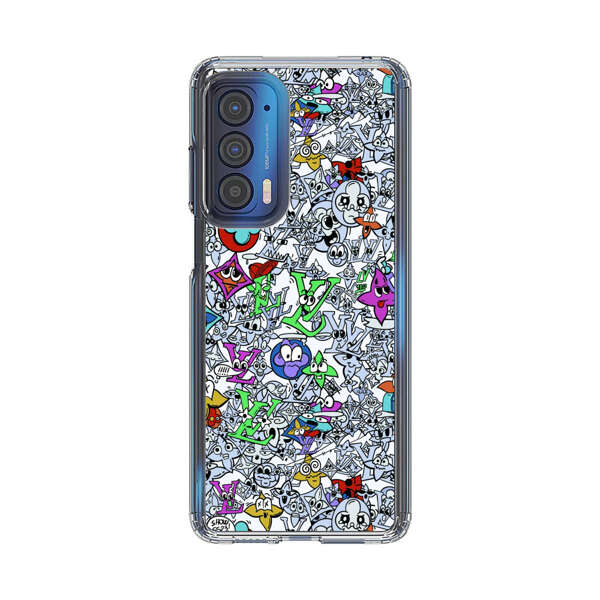 Colorful Cartoon Graffiti Pattern Motorola Edge (2021) Case