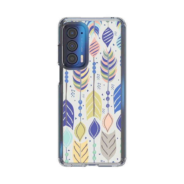 Colorful Feathers Pattern Pastel Motorola Edge (2021) Case