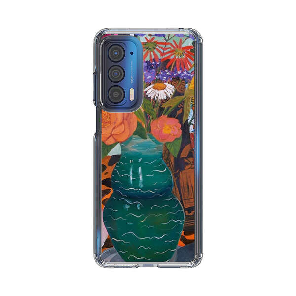 Colorful Still Life with Flower Vases and Shell Motorola Edge (2021) Case