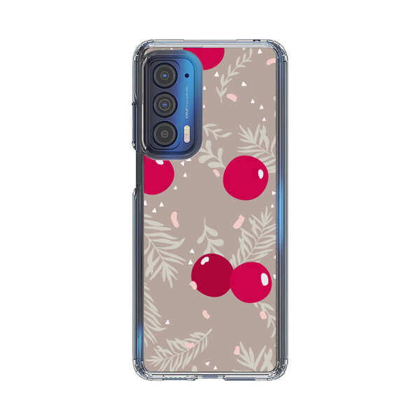 Cranberries and pine branches holiday pattern Motorola Edge (2021) Case