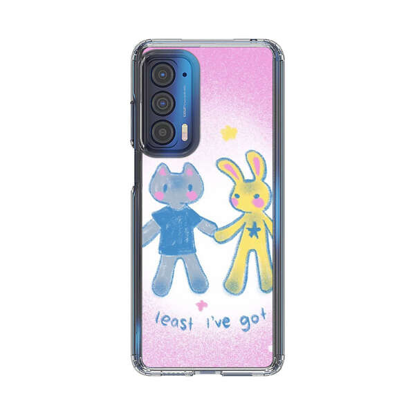 Cute Cat and Rabbit Holding Hands Motorola Edge (2021) Case