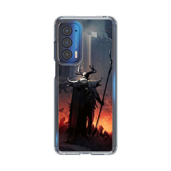 Dark Fantasy Warrior with Horned Helmet Motorola Edge (2021) Case