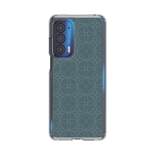 Elegant Blue Geometric Floral Pattern Motorola Edge (2021) Case