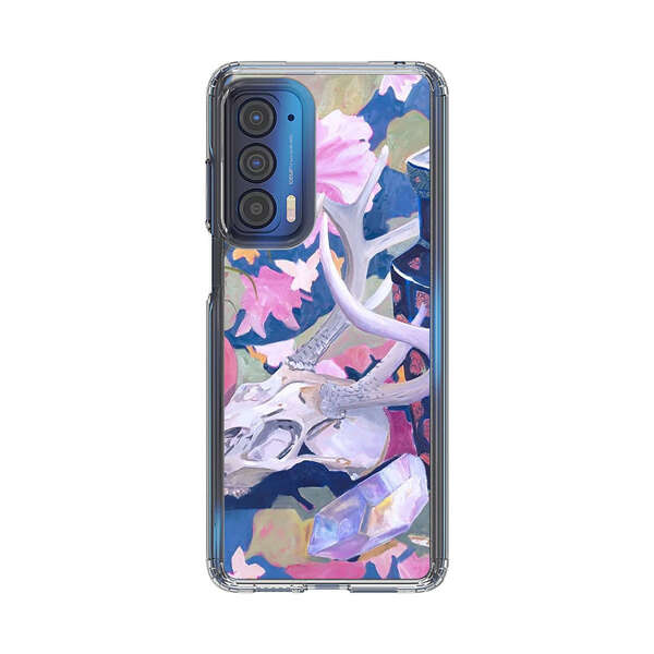 Floral Ornate Vases with Antlers Skull and Crystal Motorola Edge (2021) Case