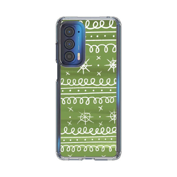 Green White Stars Loop Pattern Motorola Edge (2021) Case