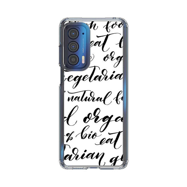 Healthy Food Lifestyle Calligraphy Pattern Motorola Edge (2021) Case