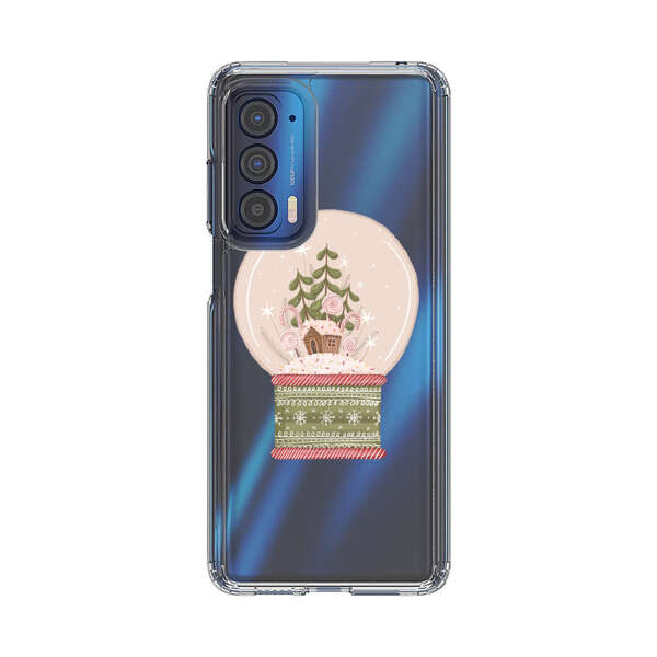Holiday Snow Globe with Gingerbread House Motorola Edge (2021) Case