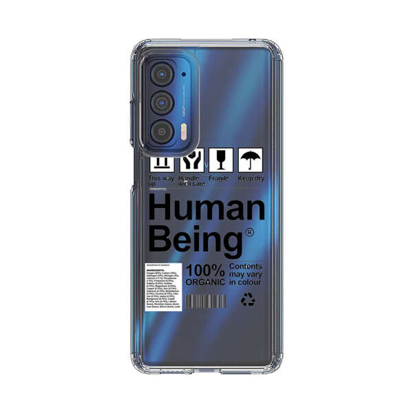 Human Being Fragile Label Design Motorola Edge (2021) Case