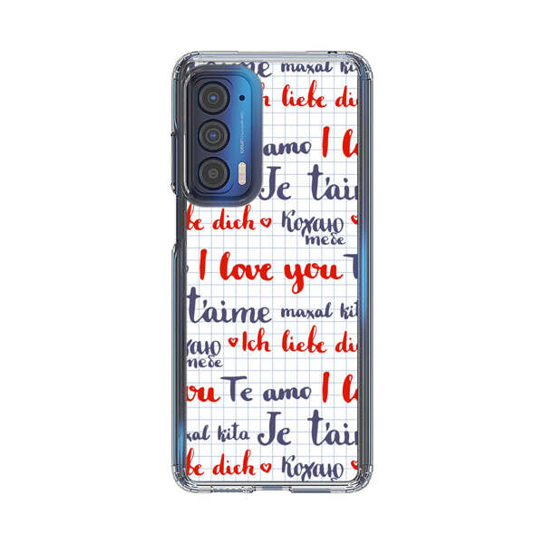 Love Message Multilingual Pattern Motorola Edge (2021) Case