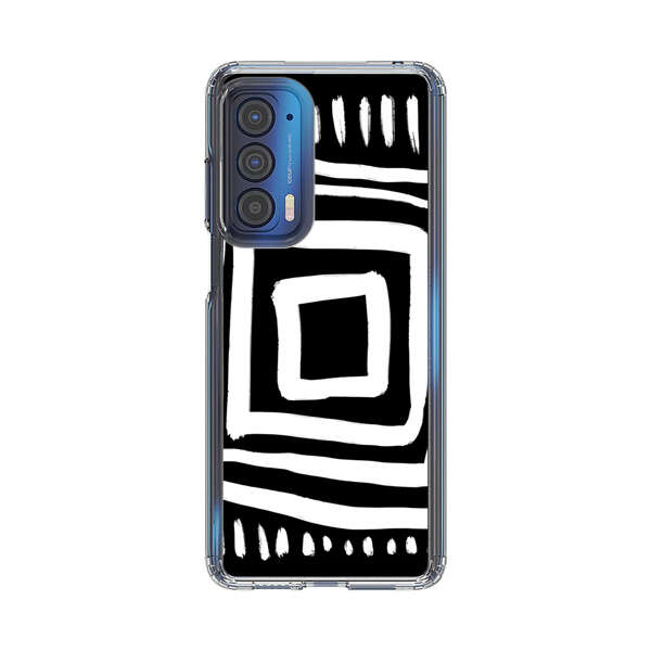 Minimalist Geometric Black and White Design Motorola Edge (2021) Case