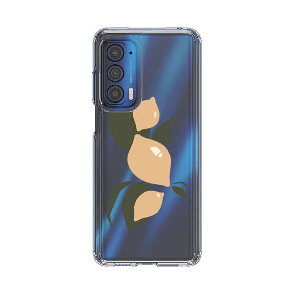 Minimalistic Beige Lemons with Green Leaves Motorola Edge (2021) Case