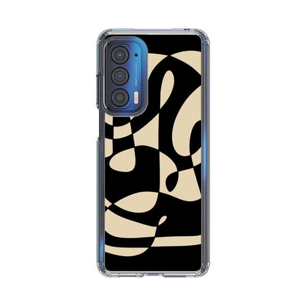 Modern Abstract Beige and Black Geometry Motorola Edge (2021) Case