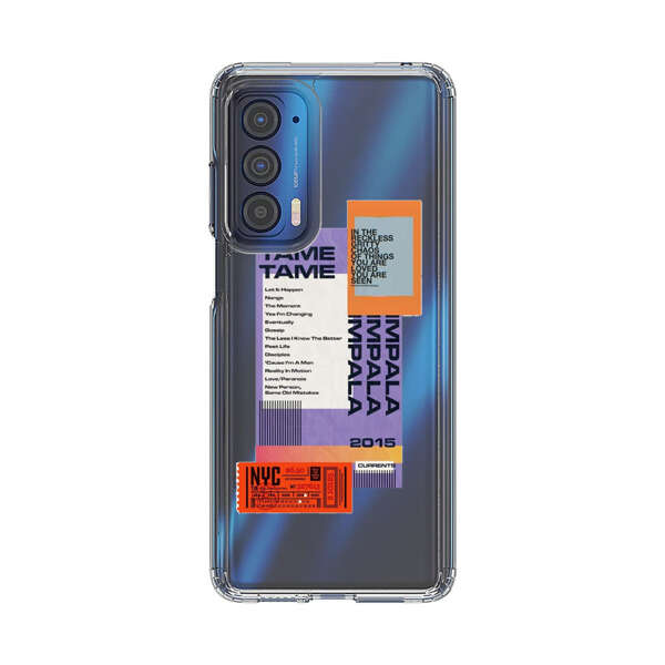 Modern Graphic Collage with Typography and Ticket Elements Motorola Edge (2021) Case