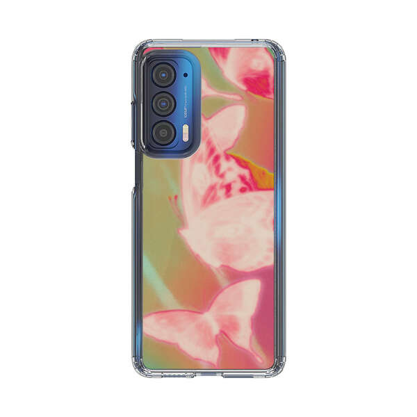 Pink Butterflies Dreamy Colorful Background Motorola Edge (2021) Case
