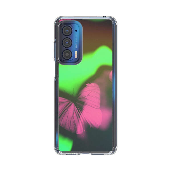 Pink Butterflies Green Background Motorola Edge (2021) Case