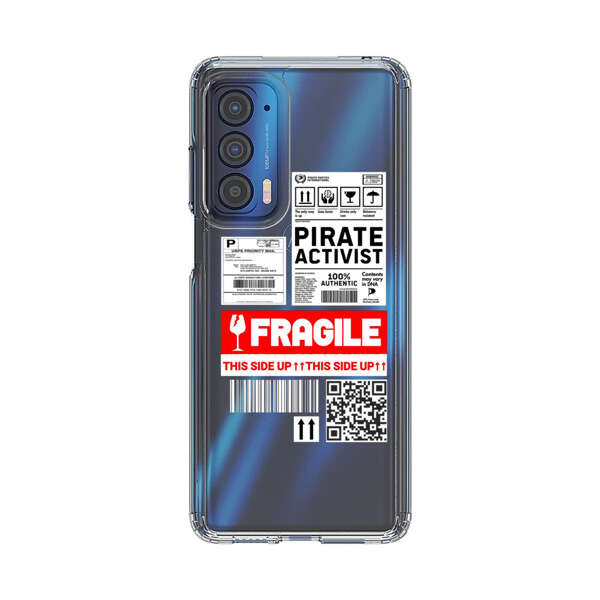 Pirate Activist Fragile Shipping Label Motorola Edge (2021) Case