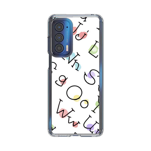 Playful Alphabet Pattern with Colorful Letters Motorola Edge (2021) Case