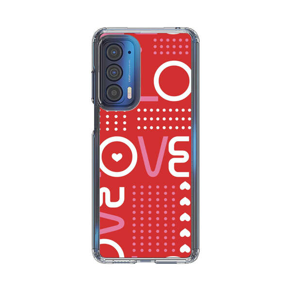 Red Love Typography Pattern Motorola Edge (2021) Case