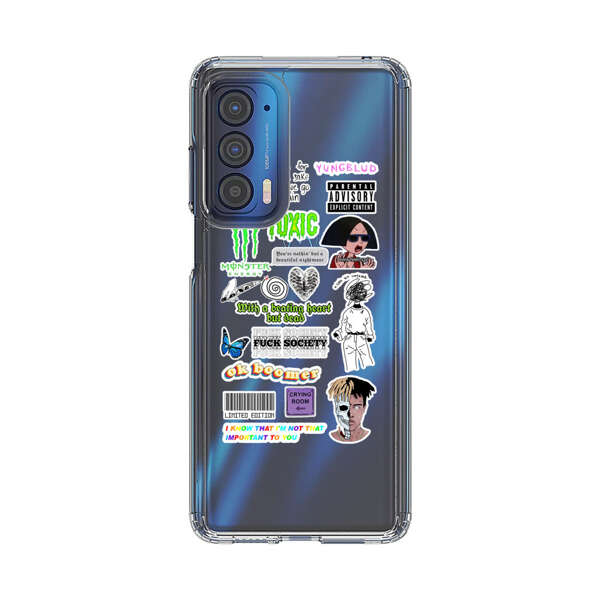 Sticker Collage Edgy Expressive Pop Culture Motorola Edge (2021) Case