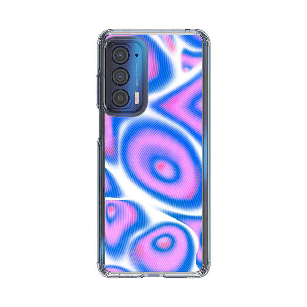 Vibrant Abstract Pink and Blue Swirl Pattern Motorola Edge (2021) Case