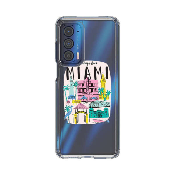 Vibrant Miami Cityscape Illustration Motorola Edge (2021) Case