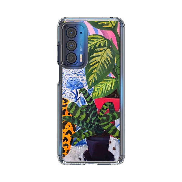 Vibrant Tropical Plants and Decorative Vases Motorola Edge (2021) Case