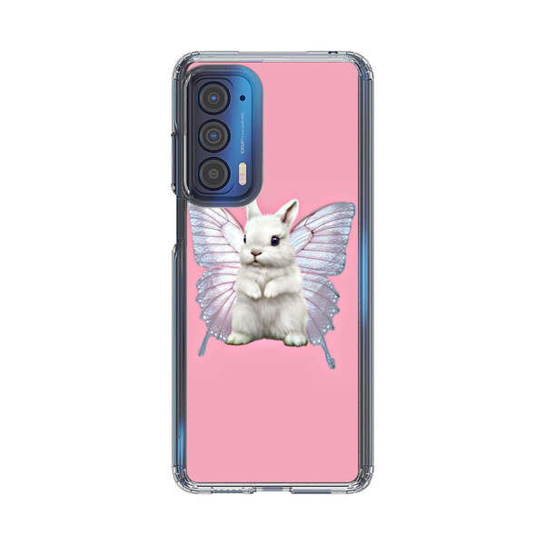 White Bunny with Butterfly Wings Motorola Edge (2021) Case