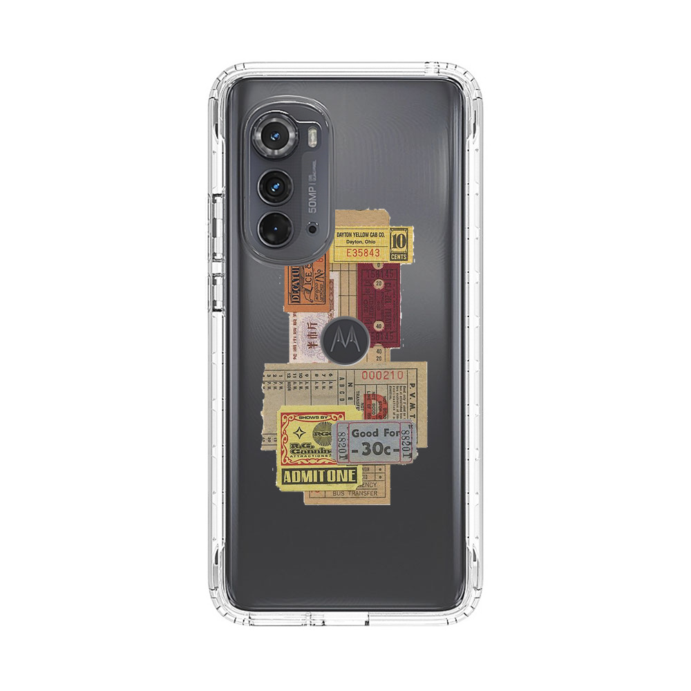 Vintage Admission and Raffle Tickets Collage Motorola Edge (2022) Case