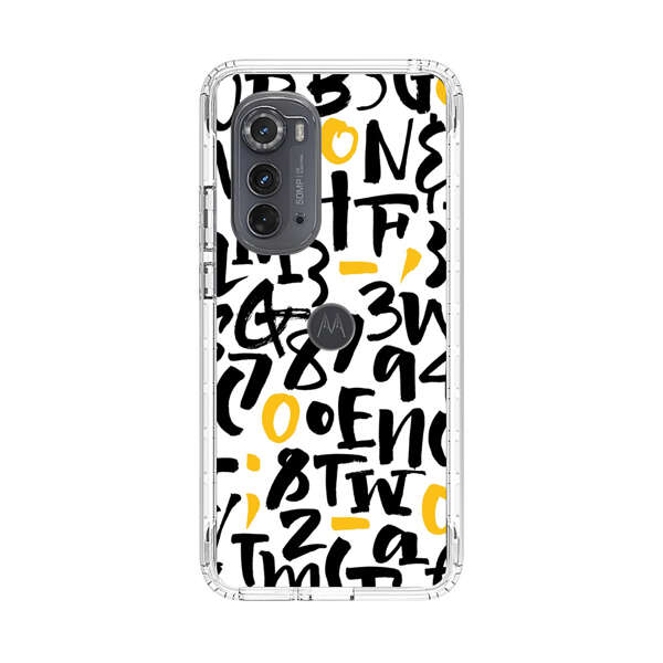 Abstract Typography Letter Number Pattern Motorola Edge (2022) Case