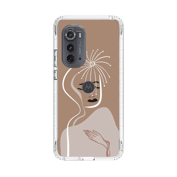 Artistic Abstract Portrait with Serene Face Motorola Edge (2022) Case