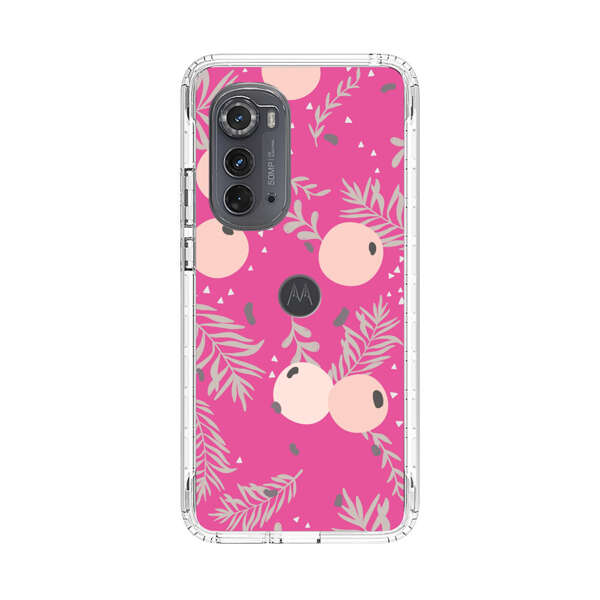 Berries Floral Pattern Pink Background Motorola Edge (2022) Case