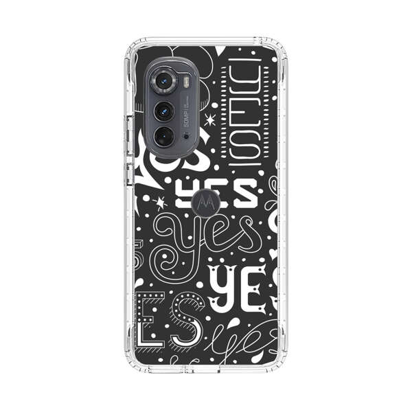 Bold Playful Typography Yes Pattern Motorola Edge (2022) Case