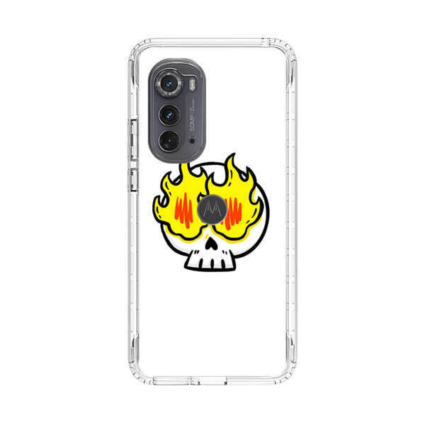 Cartoon Skull with Flames Motorola Edge (2022) Case