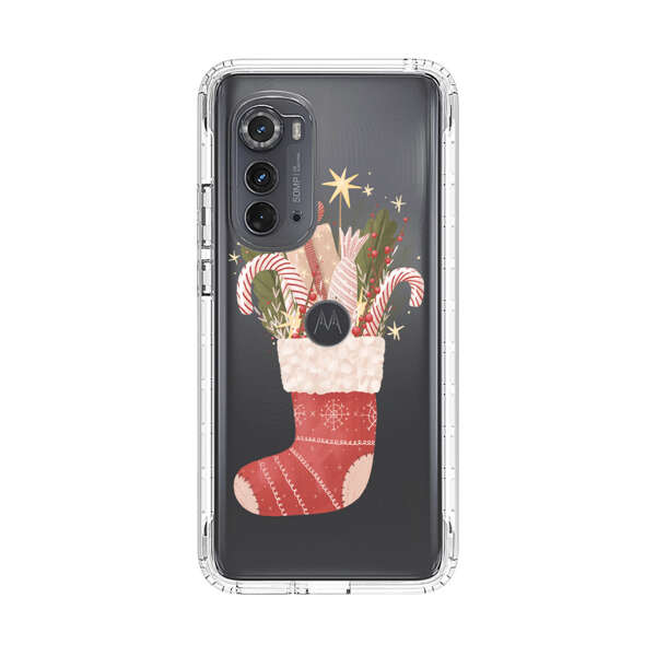 Christmas Stocking with Gifts and Candy Canes Motorola Edge (2022) Case
