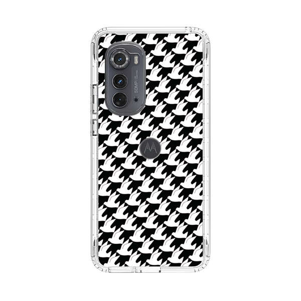 Classic Black and White Houndstooth Pattern Motorola Edge (2022) Case