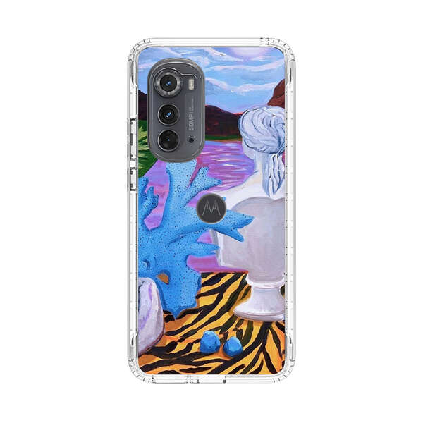 Classical Statues and Tropical Plants by the Ocean Motorola Edge (2022) Case