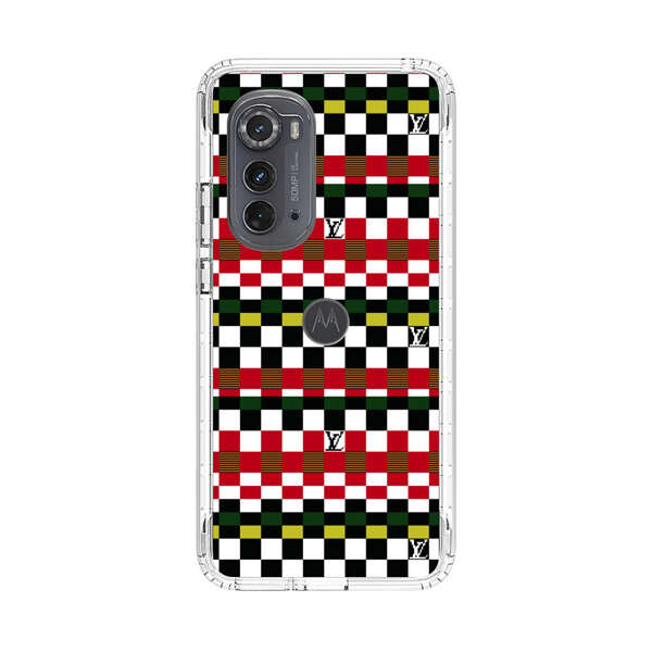 Colorful Checkerboard Stripes Pattern Motorola Edge (2022) Case