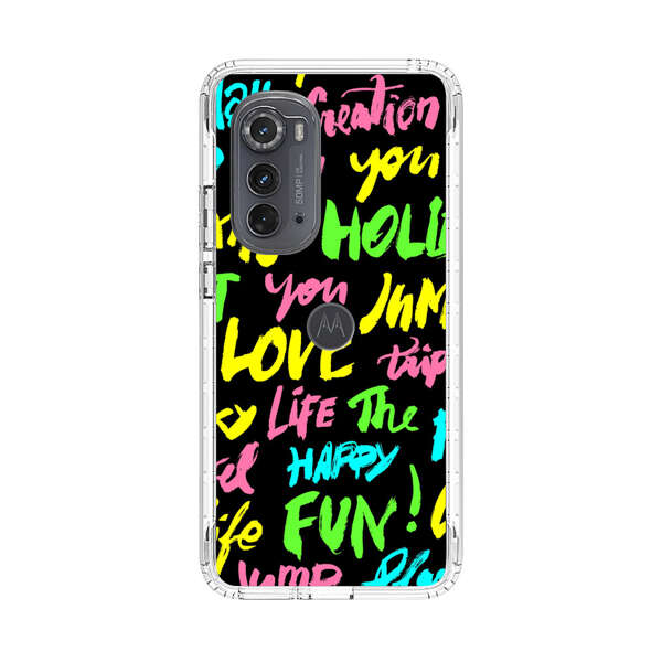 Colorful Positive Motivational Words Pattern Motorola Edge (2022) Case