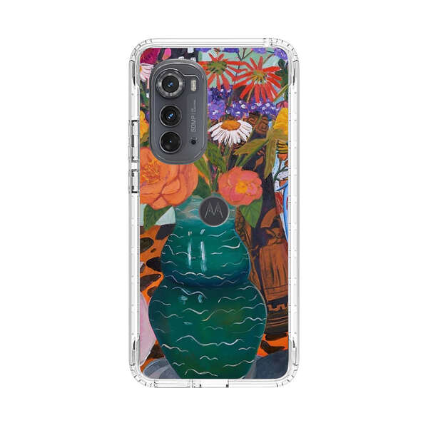Colorful Still Life with Flower Vases and Shell Motorola Edge (2022) Case