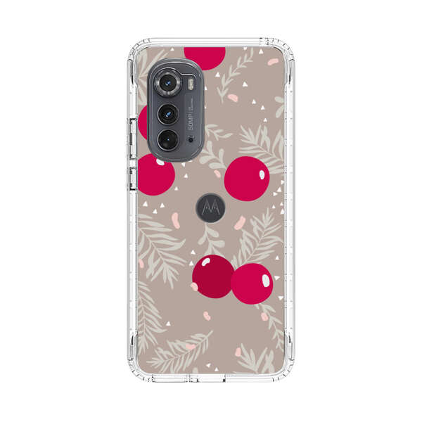 Cranberries and pine branches holiday pattern Motorola Edge (2022) Case