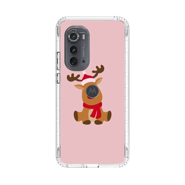 Cute Reindeer with Santa Hat and Red Scarf Motorola Edge (2022) Case