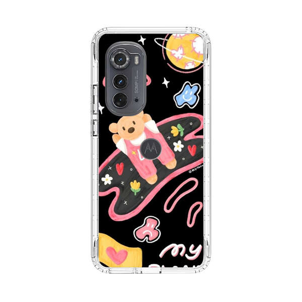 Cute Teddy Bear Love Space Design Motorola Edge (2022) Case
