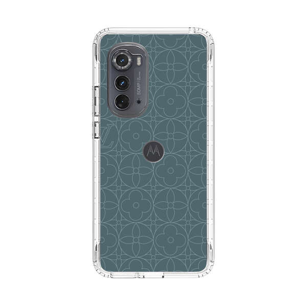 Elegant Blue Geometric Floral Pattern Motorola Edge (2022) Case