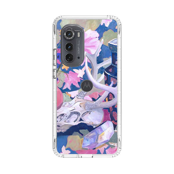 Floral Ornate Vases with Antlers Skull and Crystal Motorola Edge (2022) Case